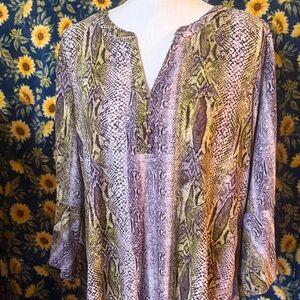 Dana Buchman Multicolor Snakeskin Blouse